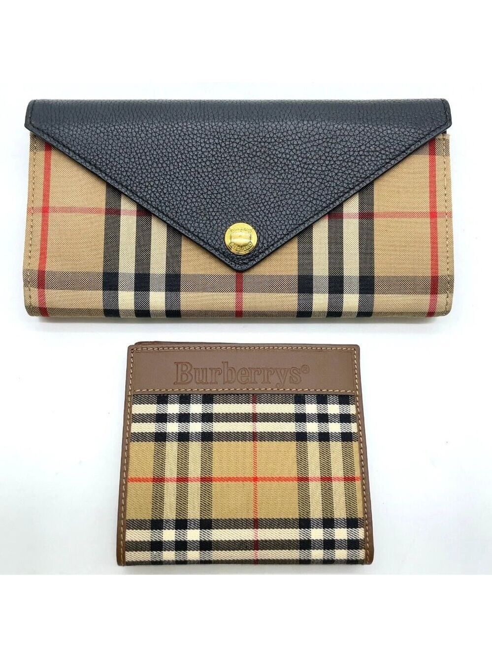 Burberry Brown Nova check Canvas Wallet Set 2 161-051825